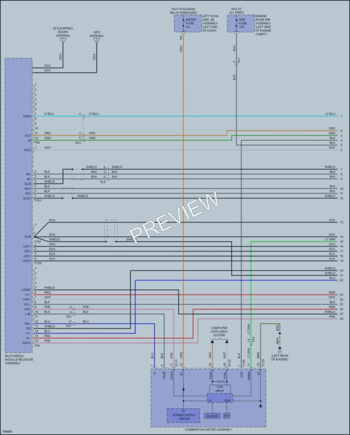 2021 Lexus LX570 Radio wiring diagram preview