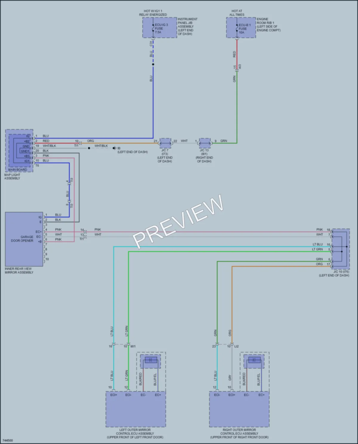 2021 Lexus NX300 Power Mirrors wiring diagram preview