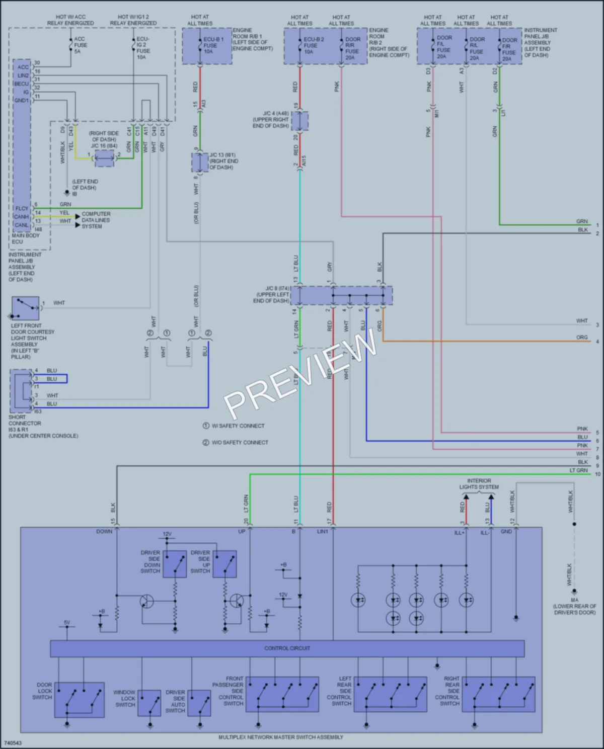 2021 Lexus NX300 Power Windows wiring diagram preview