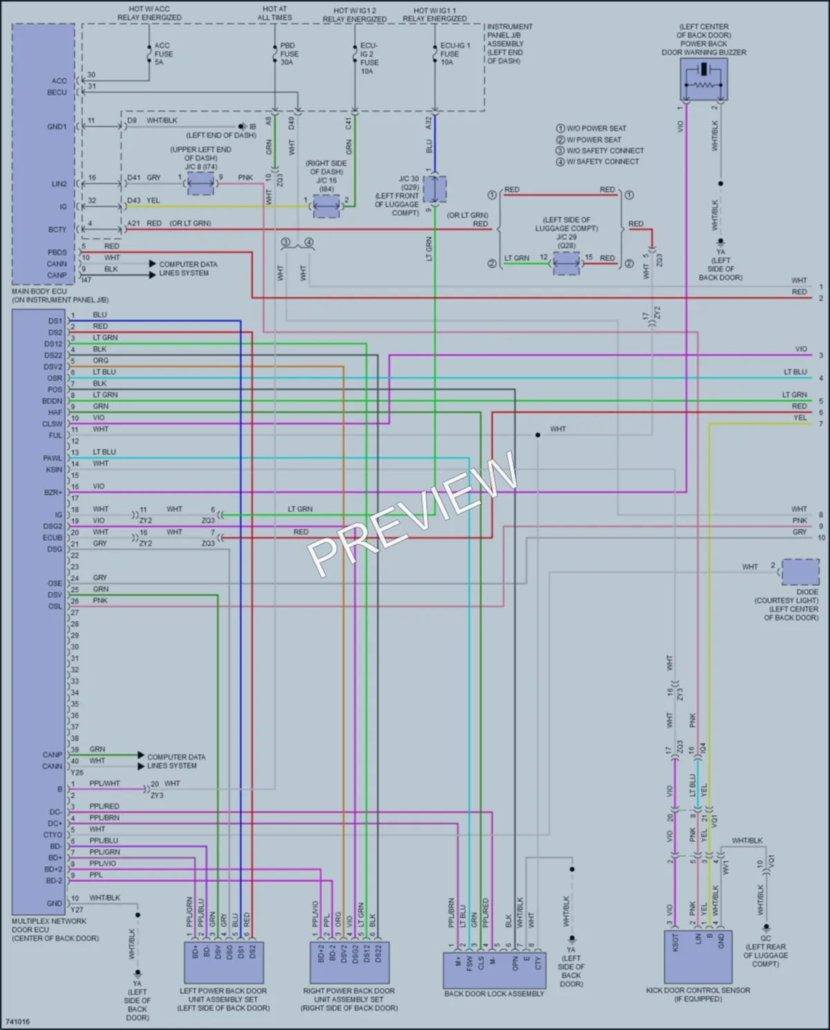 2021 Lexus NX300 Trunk Tailgate Fuel Door wiring diagram preview