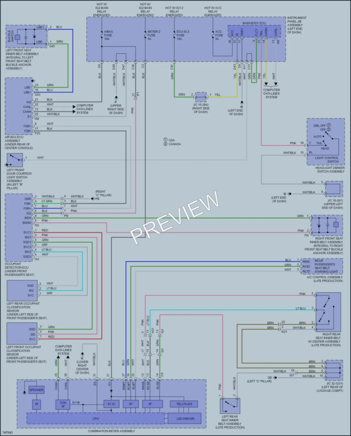 2021 Lexus NX300 Warning Systems wiring diagram preview
