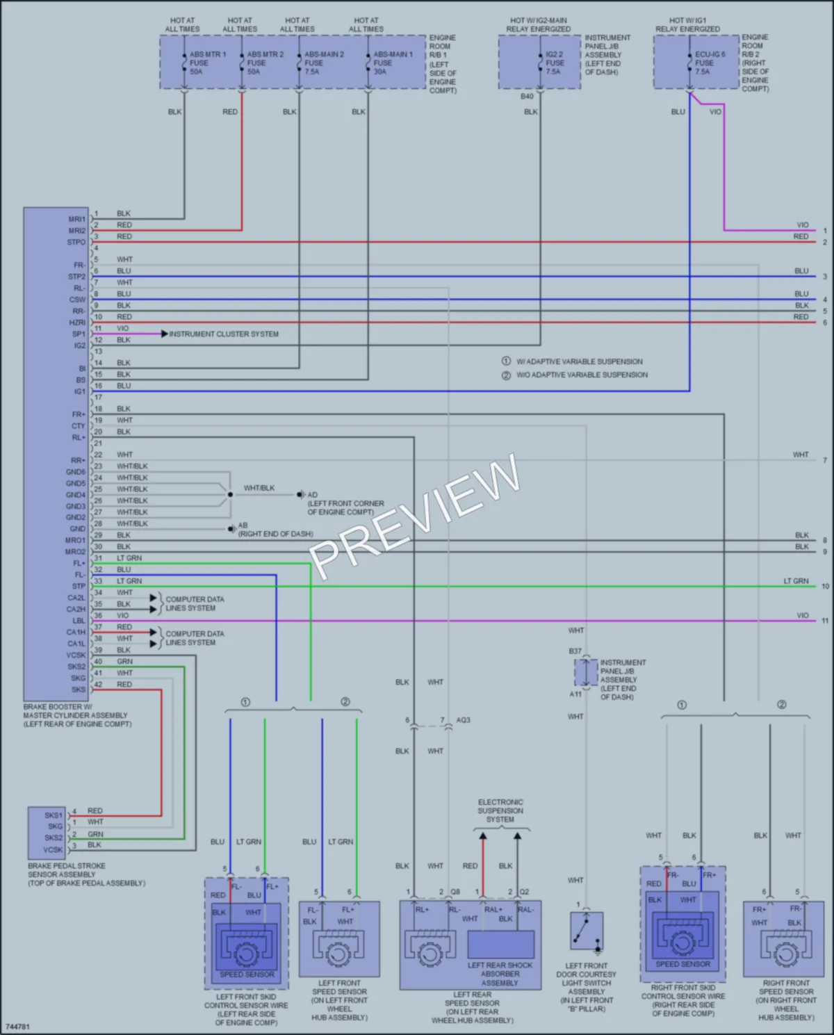 2021 Lexus NX300h Anti Lock Brakes wiring diagram preview