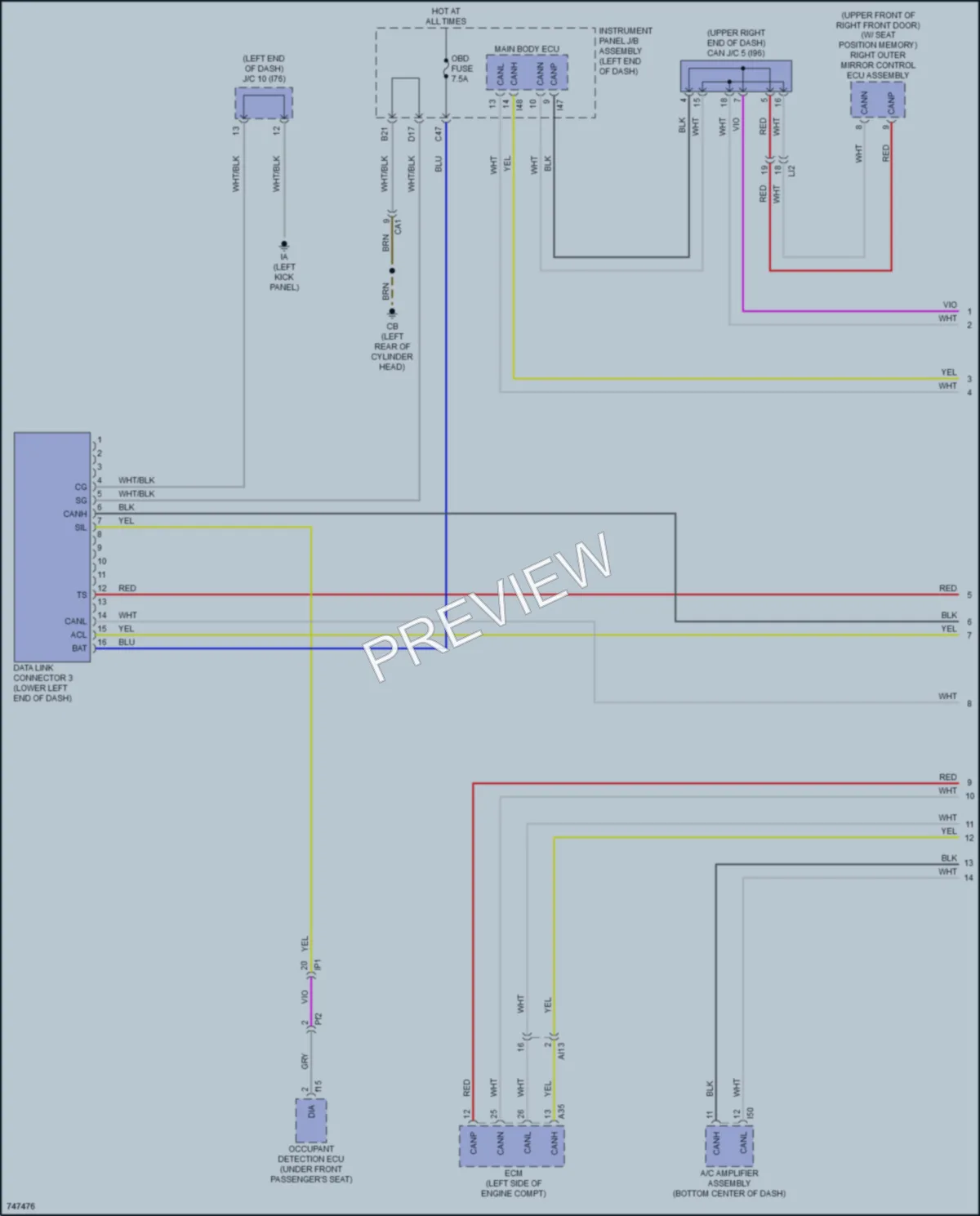 2021 Lexus NX300h Computer Data Lines wiring diagram preview