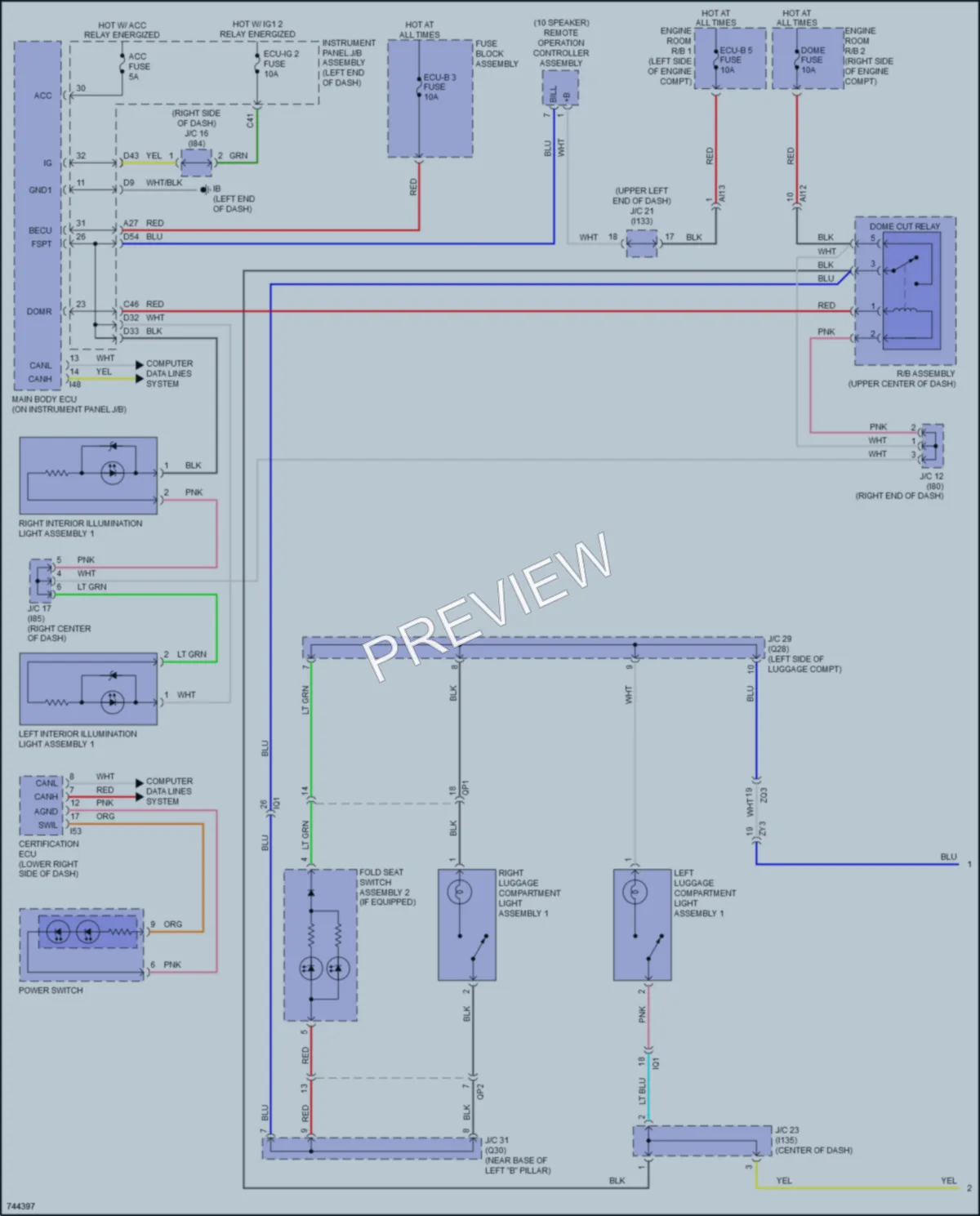 2021 Lexus NX300h Interior Lights wiring diagram preview
