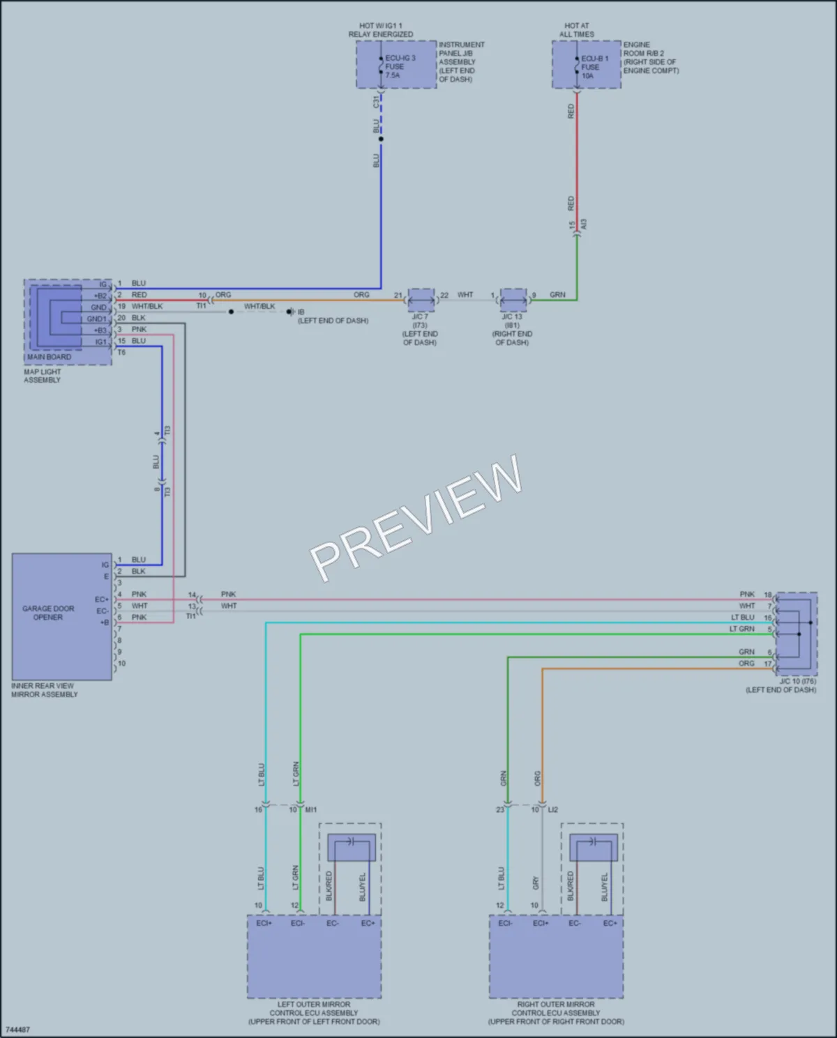 2021 Lexus NX300h Power Mirrors wiring diagram preview