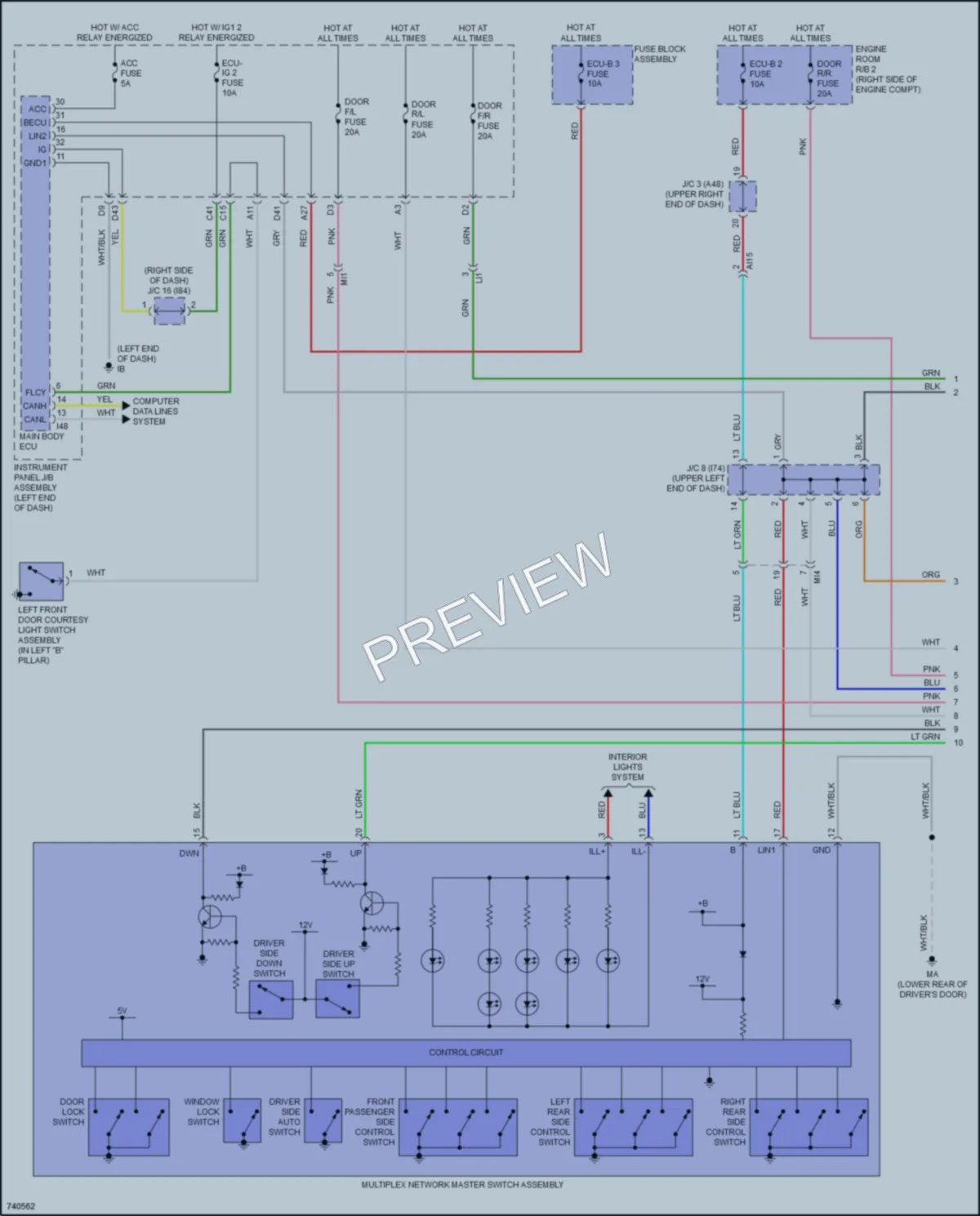 2021 Lexus NX300h Power Windows wiring diagram preview