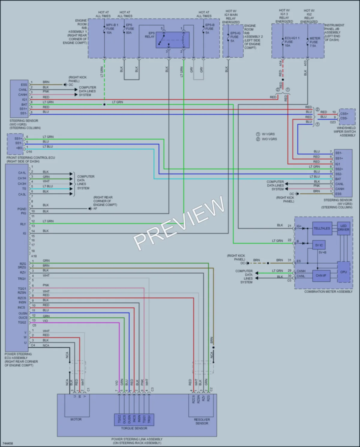 2021 Lexus RC300 Electronic Power Steering wiring diagram preview