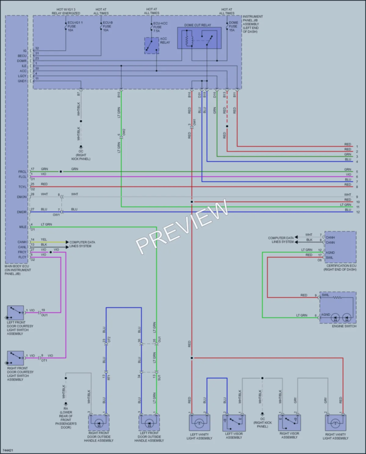 2021 Lexus RC300 Interior Lights wiring diagram preview