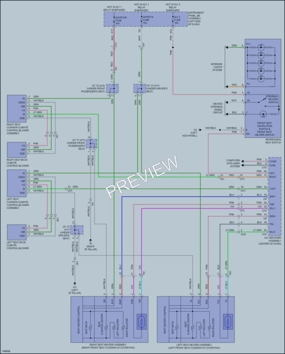 2021 Lexus RC300 Power Seats wiring diagram preview