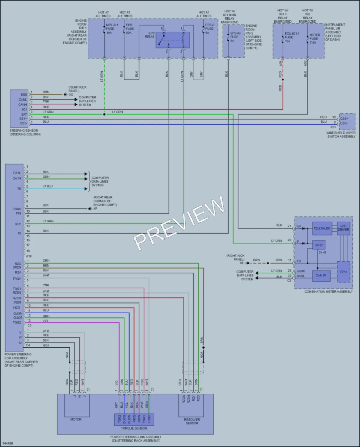2021 Lexus RCF Electronic Power Steering wiring diagram preview