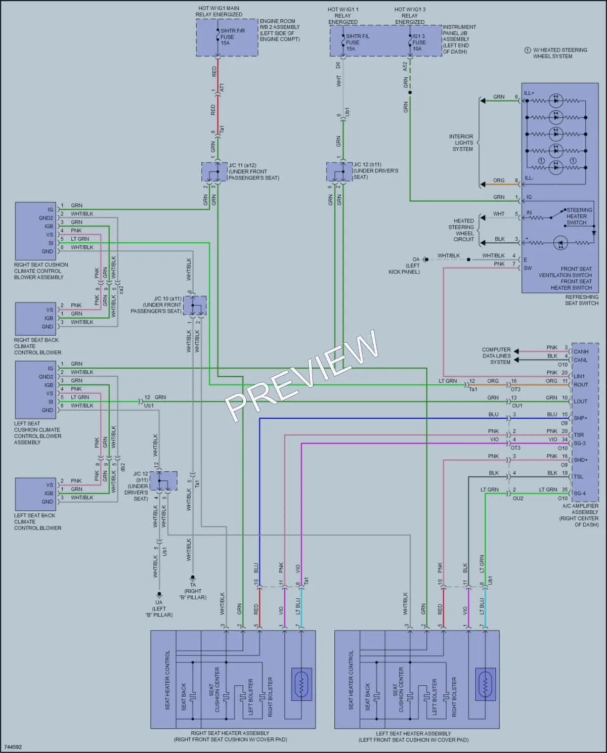 2021 Lexus RCF Power Seats wiring diagram preview
