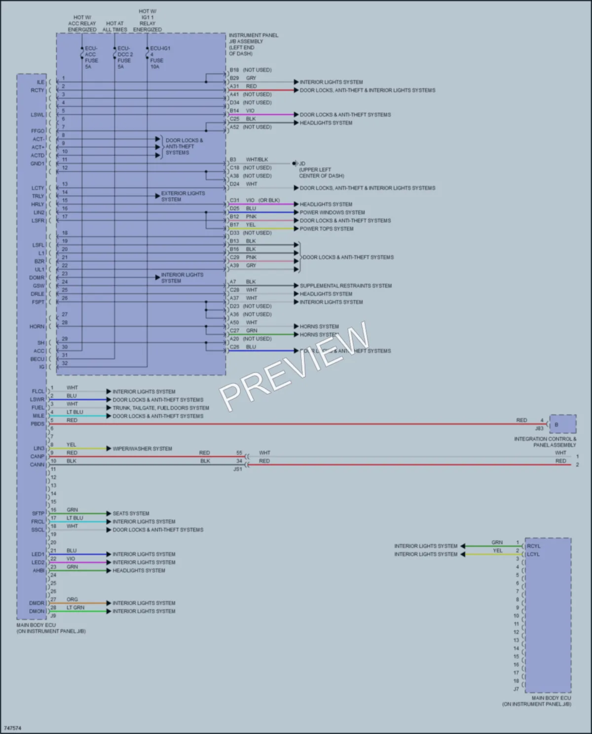 2021 Lexus RX350 Body Control Modules wiring diagram preview