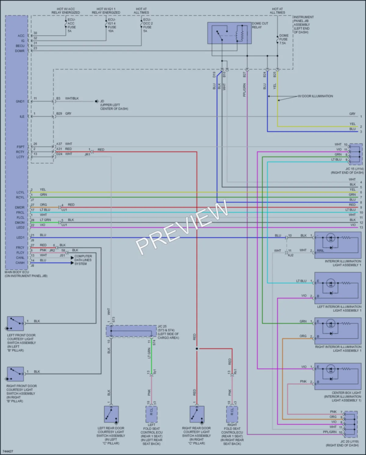 2021 Lexus RX350 Interior Lights wiring diagram preview