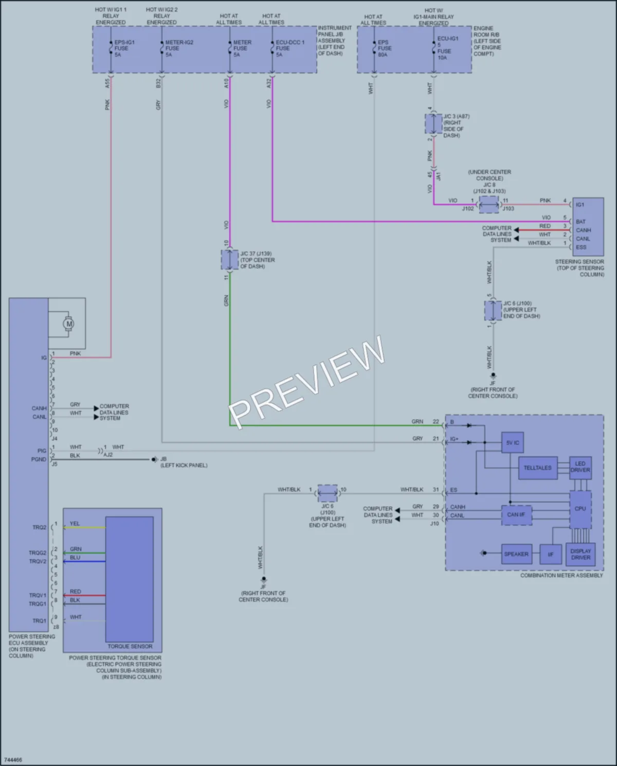 2021 Lexus RX350L Electronic Power Steering wiring diagram preview