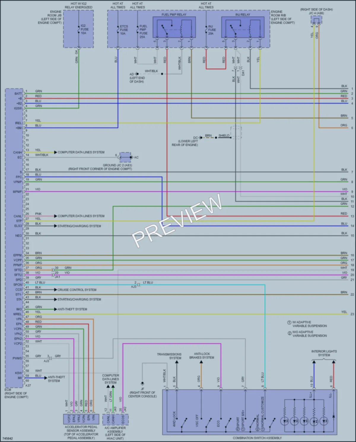 2021 Lexus RX350L Engine Performance wiring diagram preview
