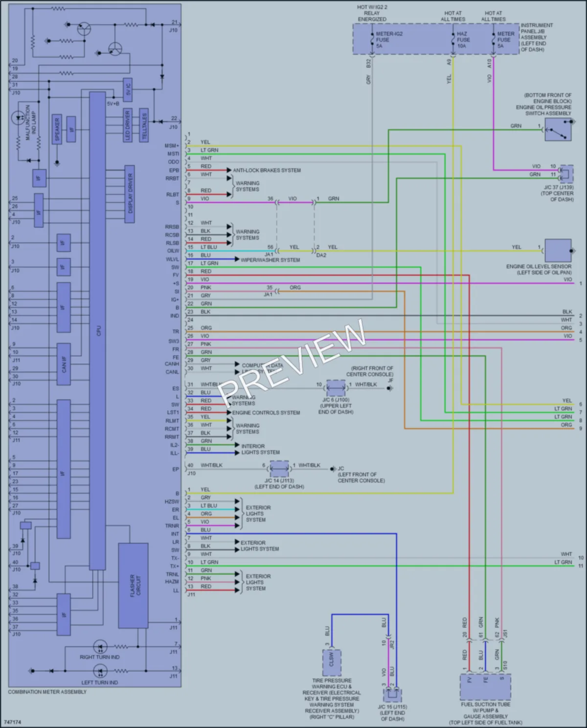 2021 Lexus RX350L Instrument Cluster wiring diagram preview
