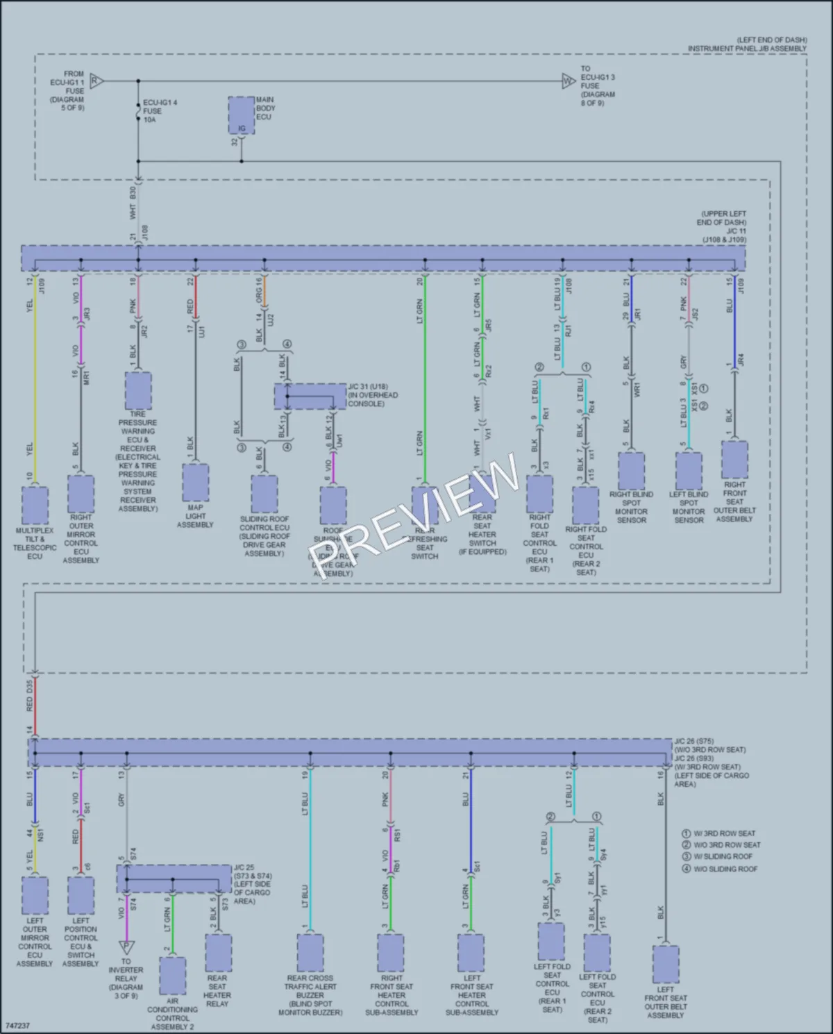 2021 Lexus RX350L Power Distribution wiring diagram preview