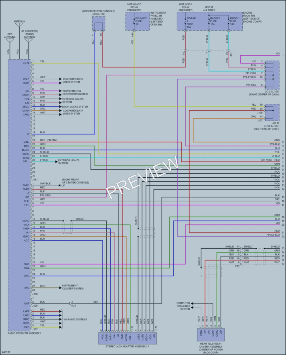 2021 Lexus RX350L Radio wiring diagram preview