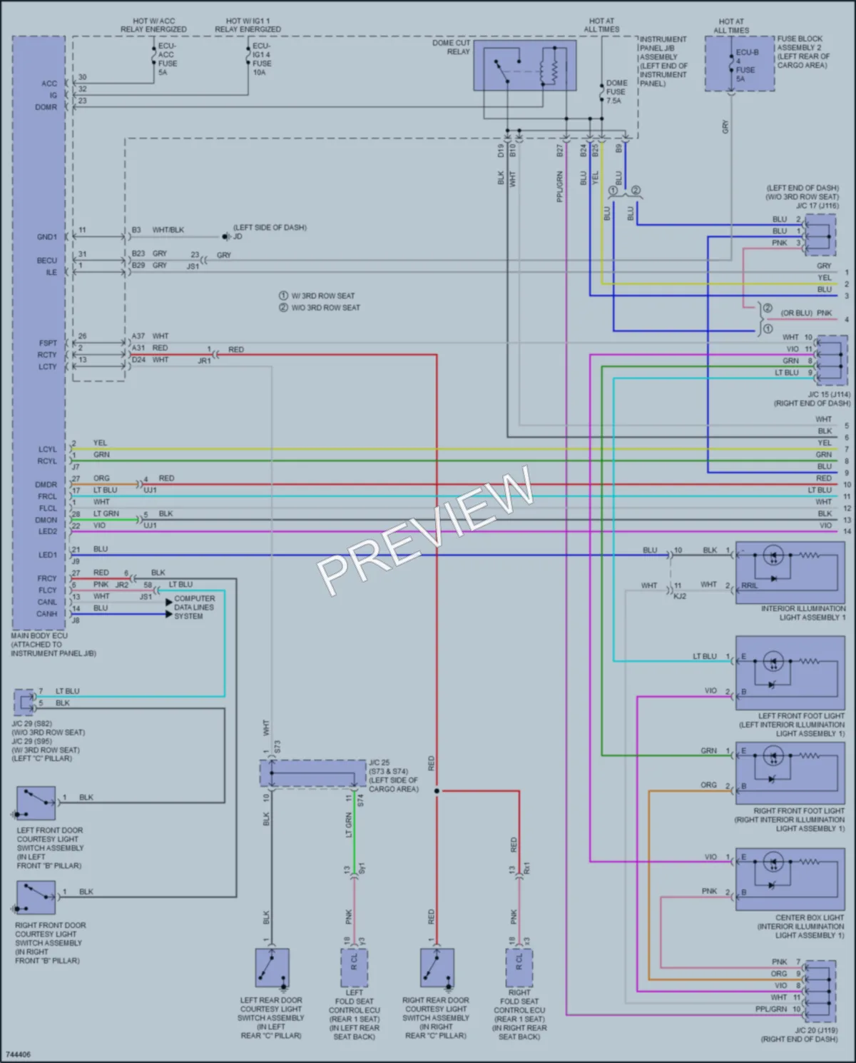 2021 Lexus RX450h Interior Lights wiring diagram preview