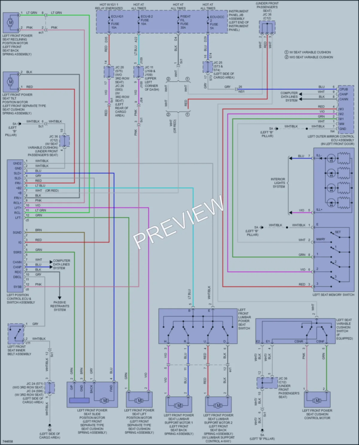 2021 Lexus RX450h Memory Systems wiring diagram preview