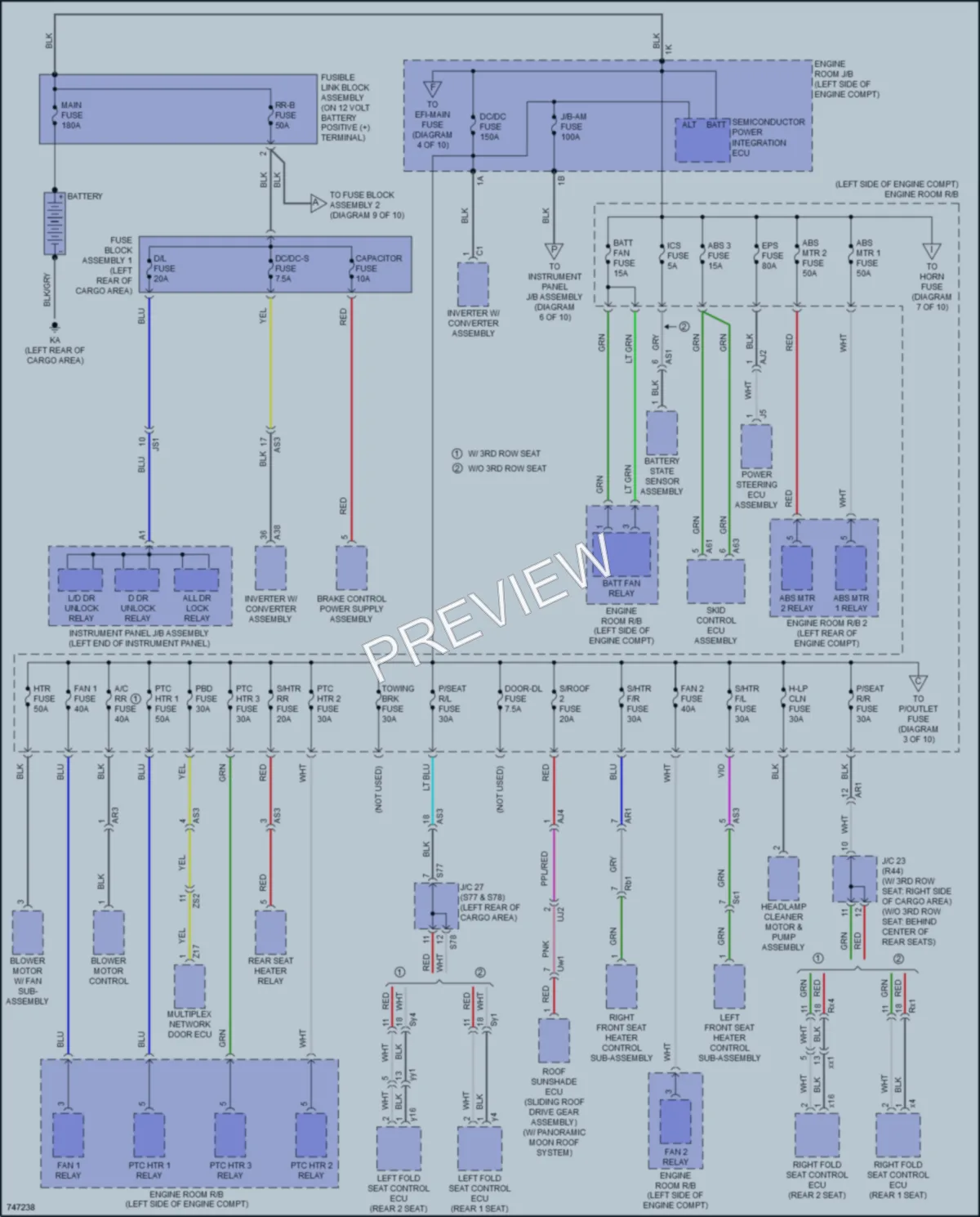 2021 Lexus RX450h Power Distribution wiring diagram preview