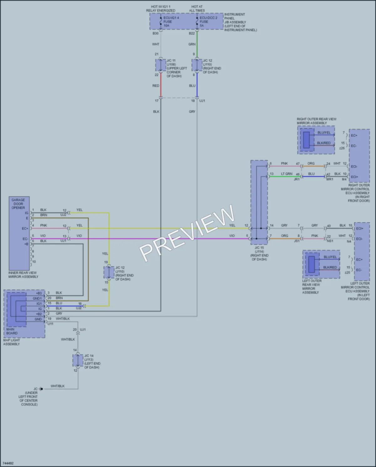 2021 Lexus RX450h Power Mirrors wiring diagram preview