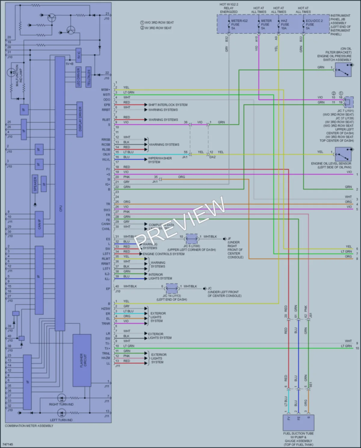 2021 Lexus RX450hL Instrument Cluster wiring diagram preview