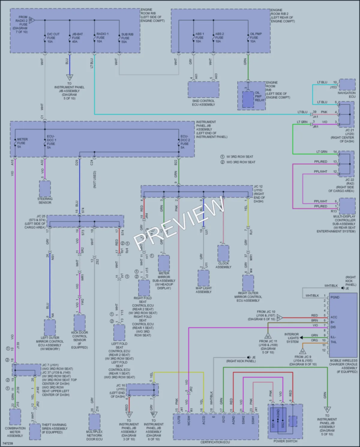 2021 Lexus RX450hL Power Distribution wiring diagram preview