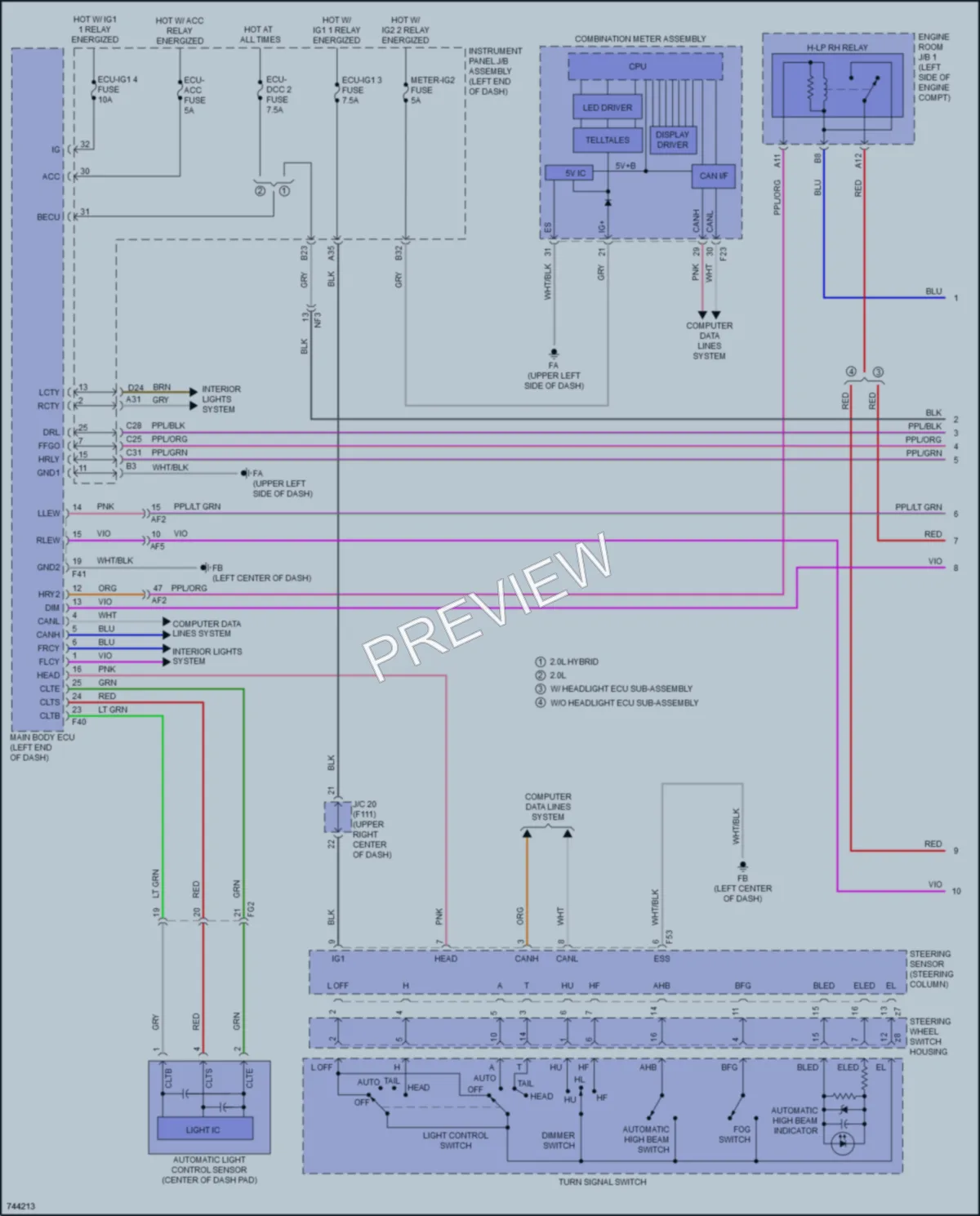 2021 Lexus UX200 Headlights wiring diagram preview