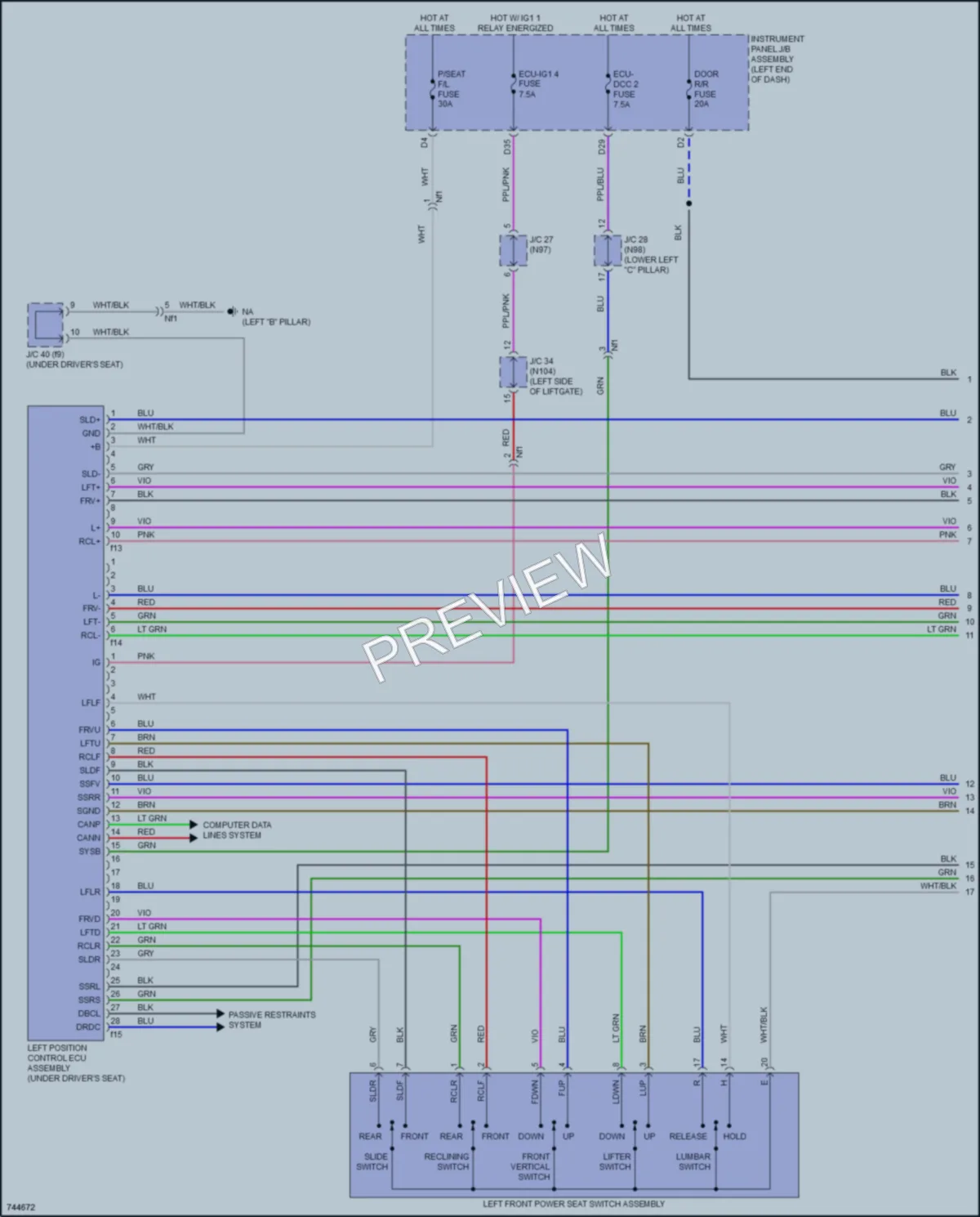 2021 Lexus UX200 Memory Systems wiring diagram preview