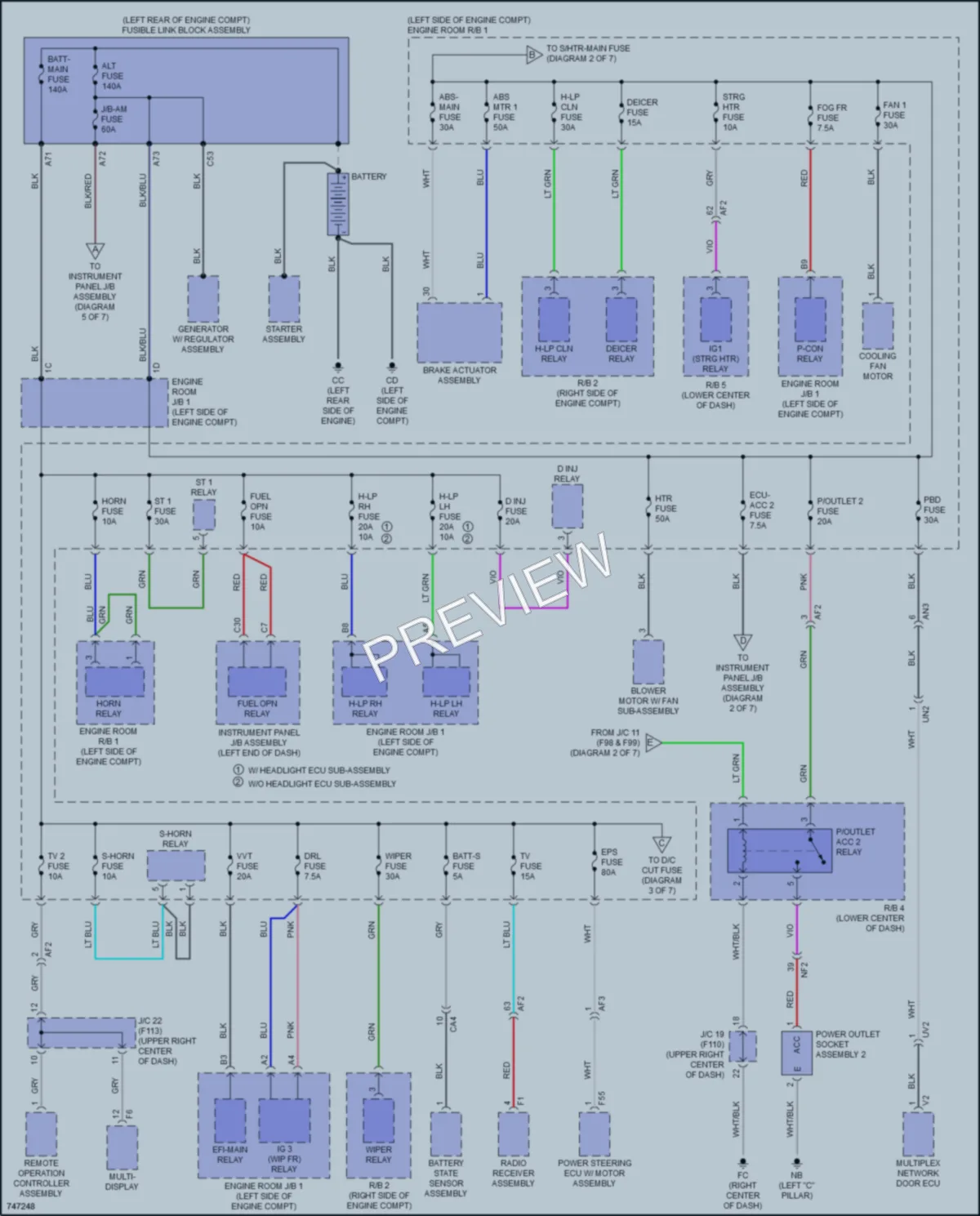 2021 Lexus UX200 Power Distribution wiring diagram preview