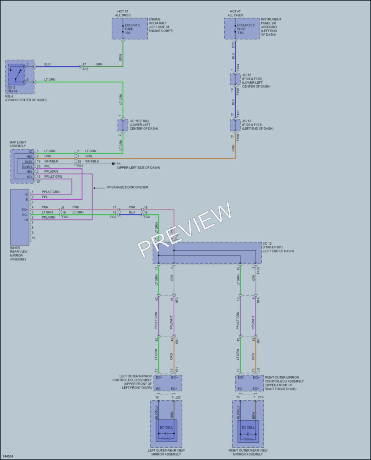 2021 Lexus UX200 Power Mirrors wiring diagram preview