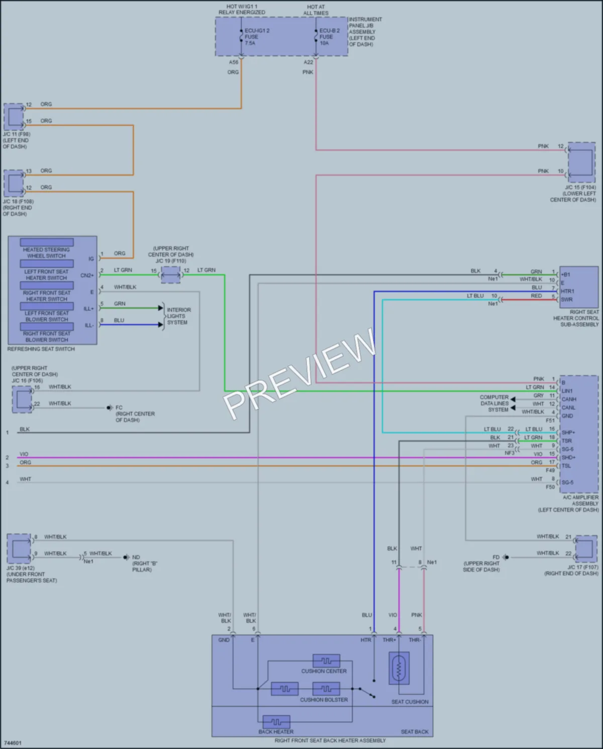 2021 Lexus UX200 Power Seats wiring diagram preview