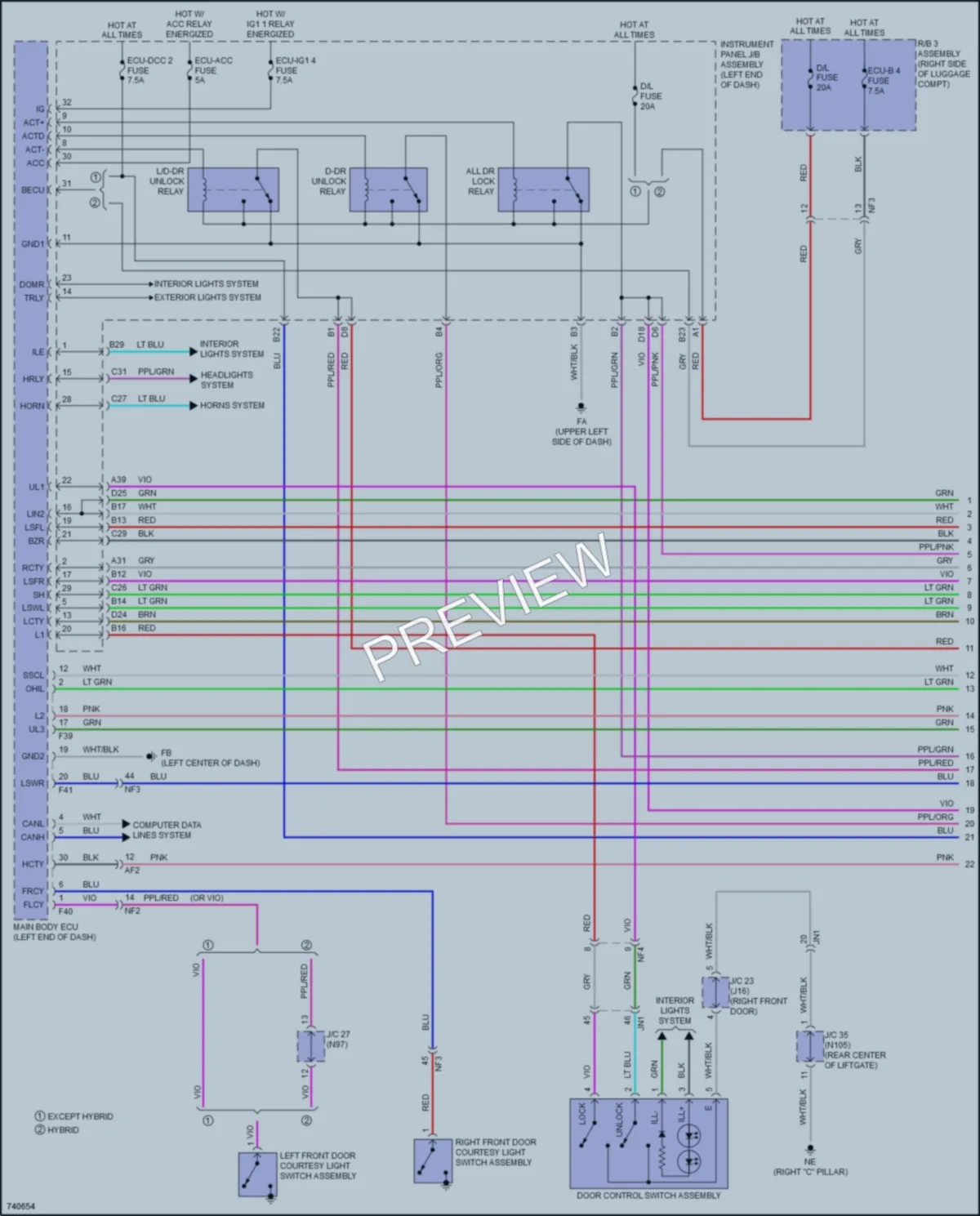 2021 Lexus UX250h Anti Theft wiring diagram preview