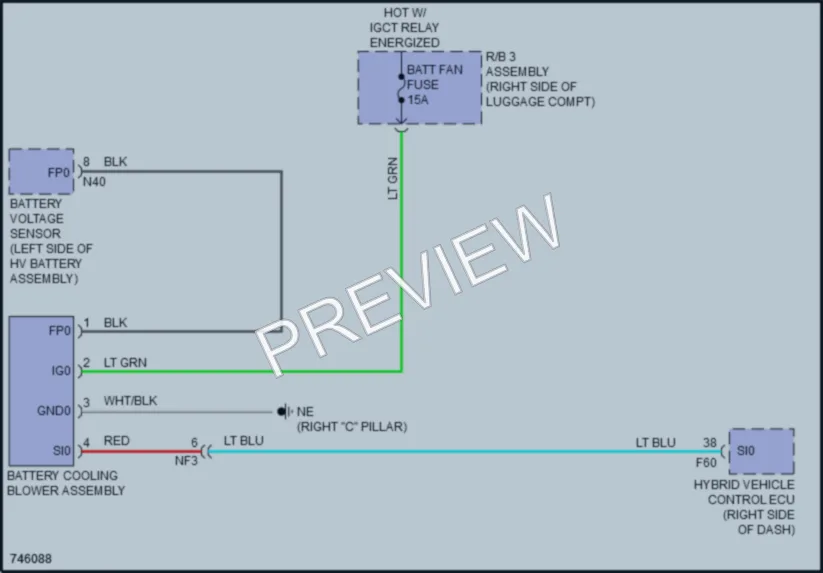 2021 Lexus UX250h Cooling Fan wiring diagram preview