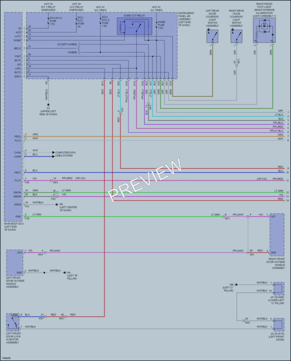 2021 Lexus UX250h Interior Lights wiring diagram preview