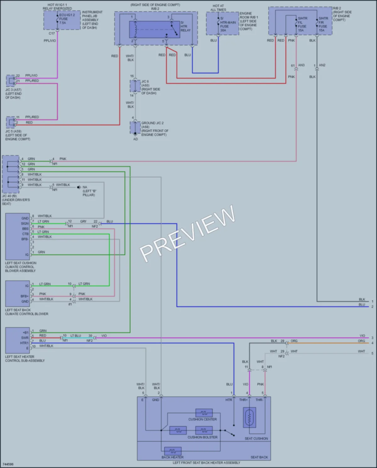 2021 Lexus UX250h Power Seats wiring diagram preview