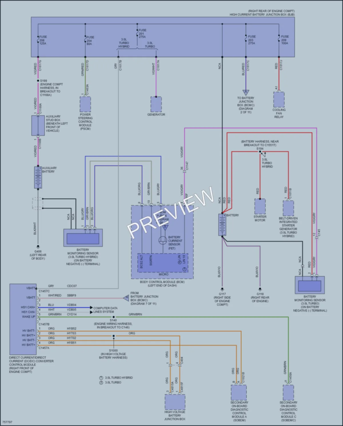 2021 Lincoln Aviator Power Distribution wiring diagram preview