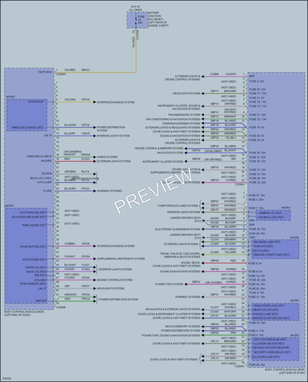 2021 Lincoln AviatorPlugIn Body Control Modules wiring diagram preview