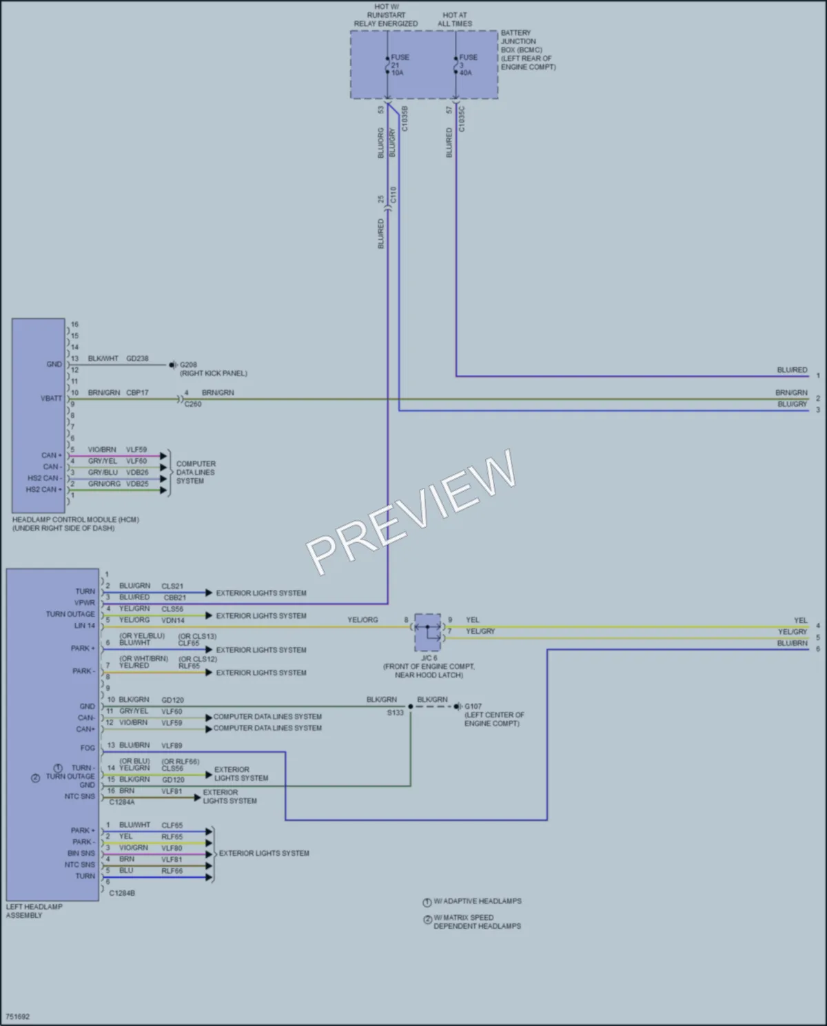 2021 Lincoln AviatorPlugIn Headlights wiring diagram preview