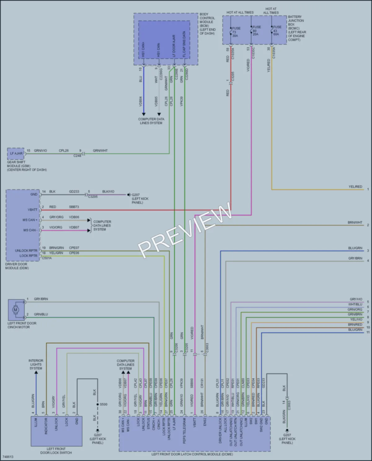 2021 Lincoln AviatorPlugIn Power Door Locks wiring diagram preview