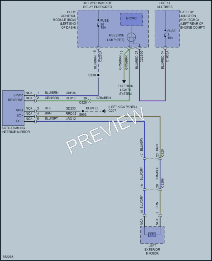 2021 Lincoln AviatorPlugIn Power Mirrors wiring diagram preview