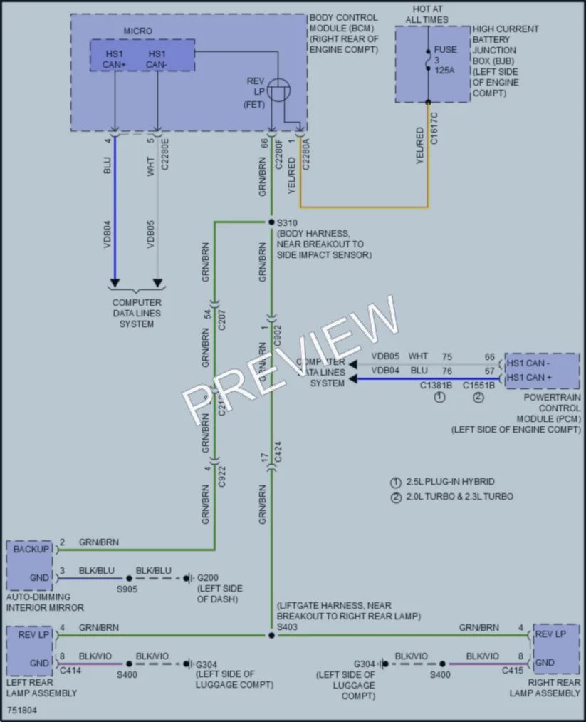 2021 Lincoln Corsair Exterior Lights wiring diagram preview