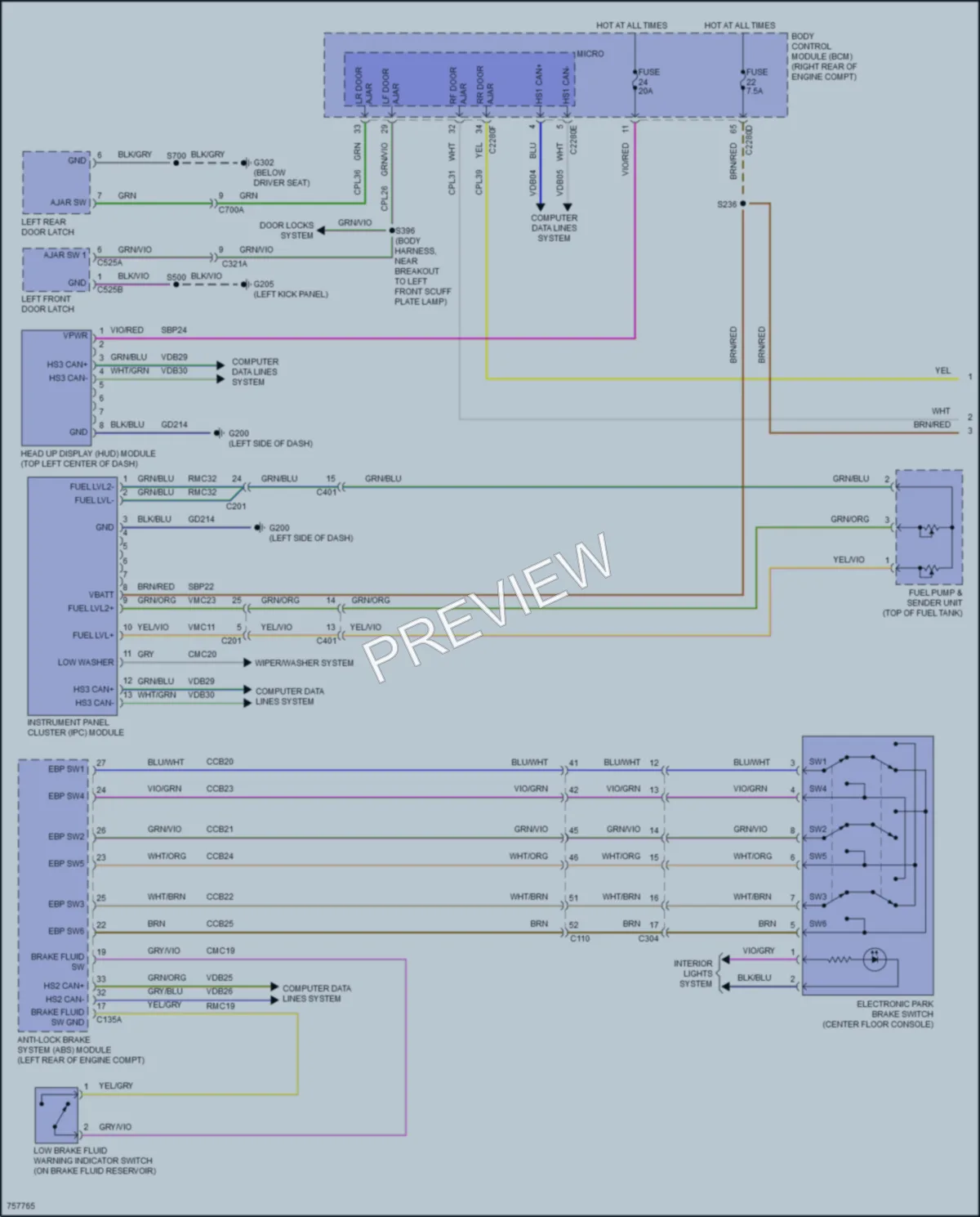 2021 Lincoln Corsair Instrument Cluster wiring diagram preview