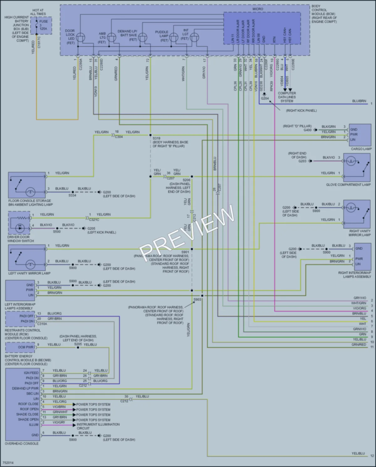 2021 Lincoln Corsair Interior Lights wiring diagram preview