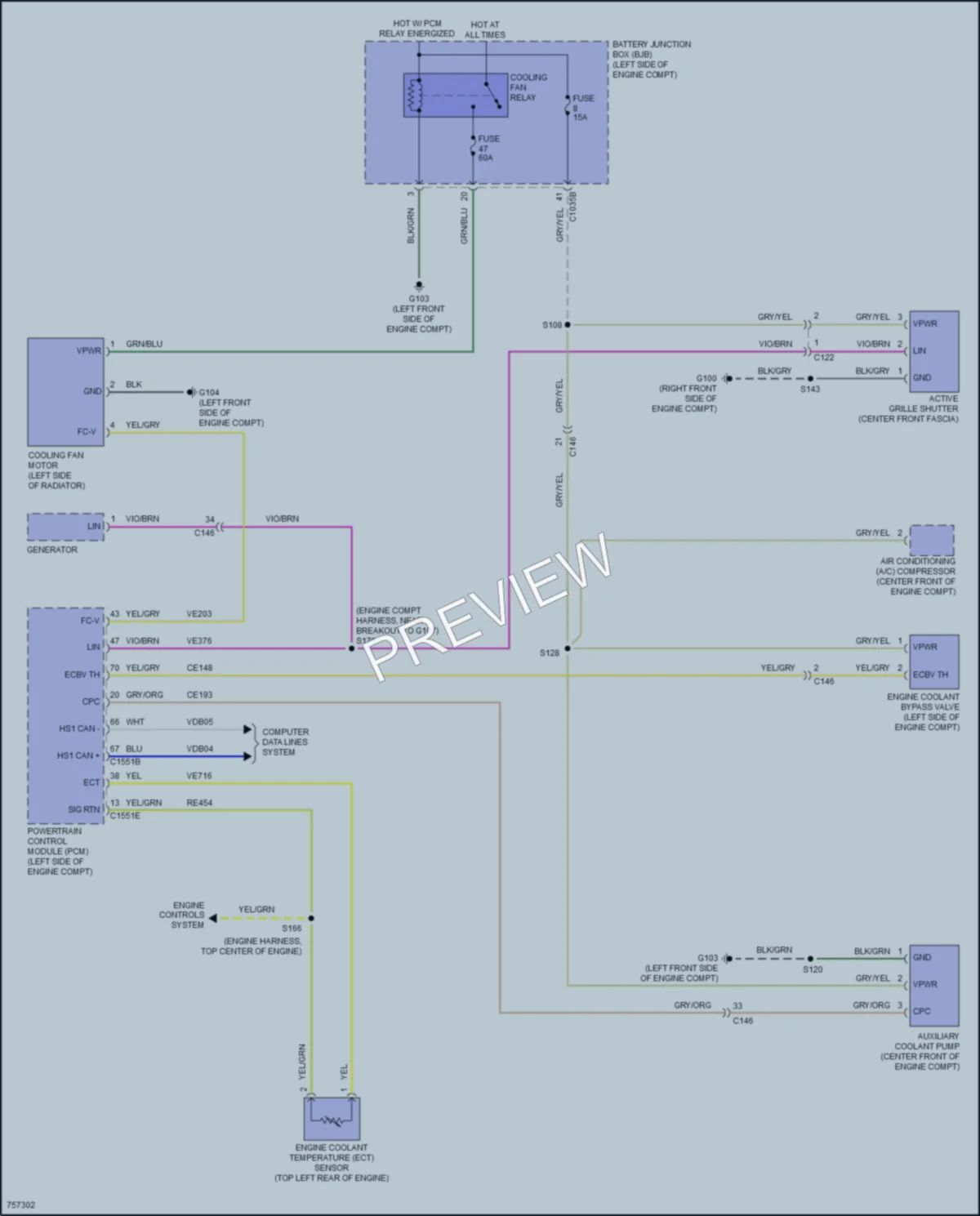 2021 Lincoln CorsairPlugIn Cooling Fan wiring diagram preview