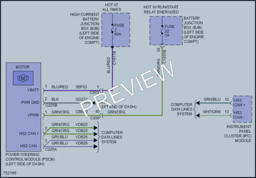2021 Lincoln CorsairPlugIn Electronic Power Steering wiring diagram preview
