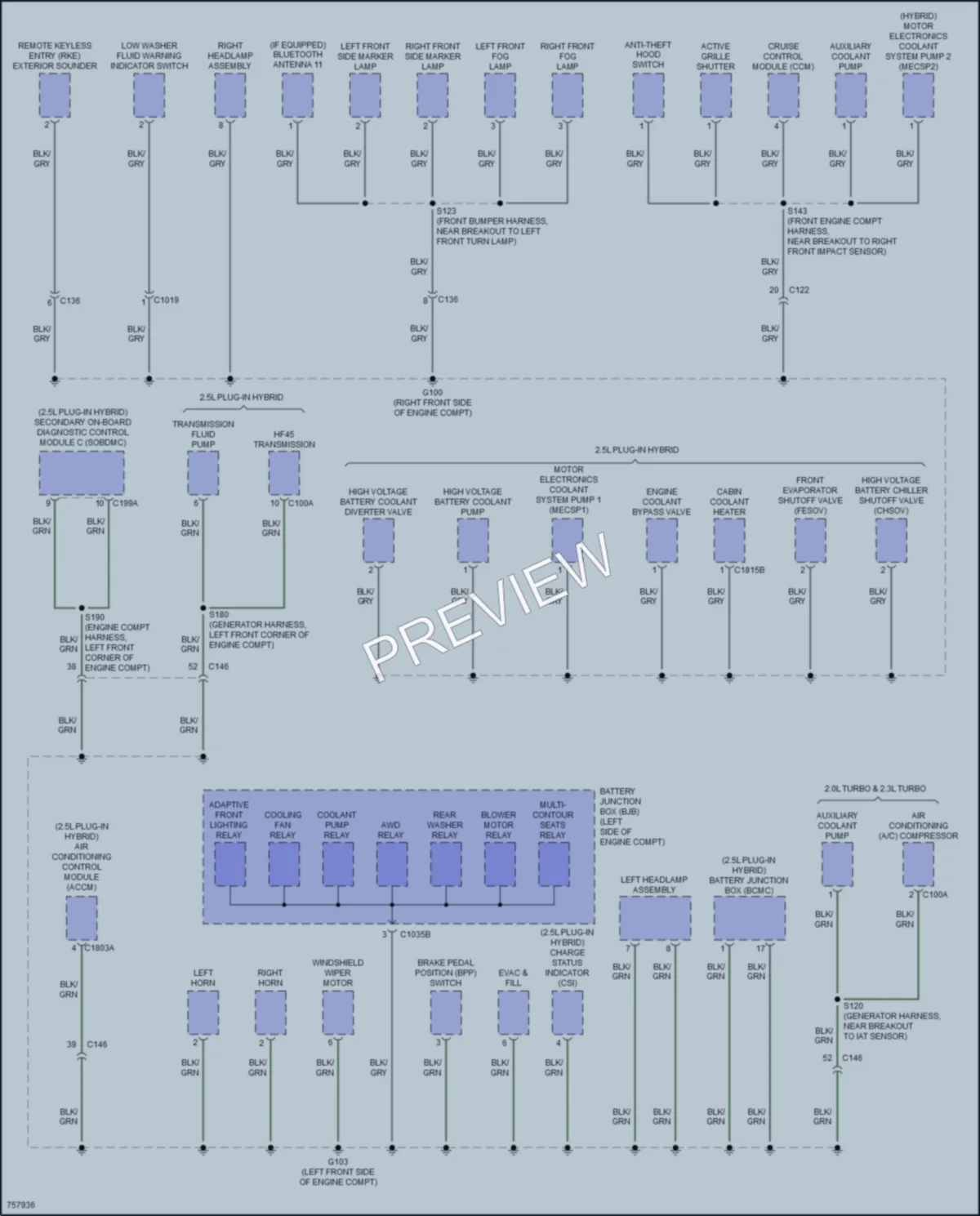 2021 Lincoln CorsairPlugIn Ground Distribution wiring diagram preview