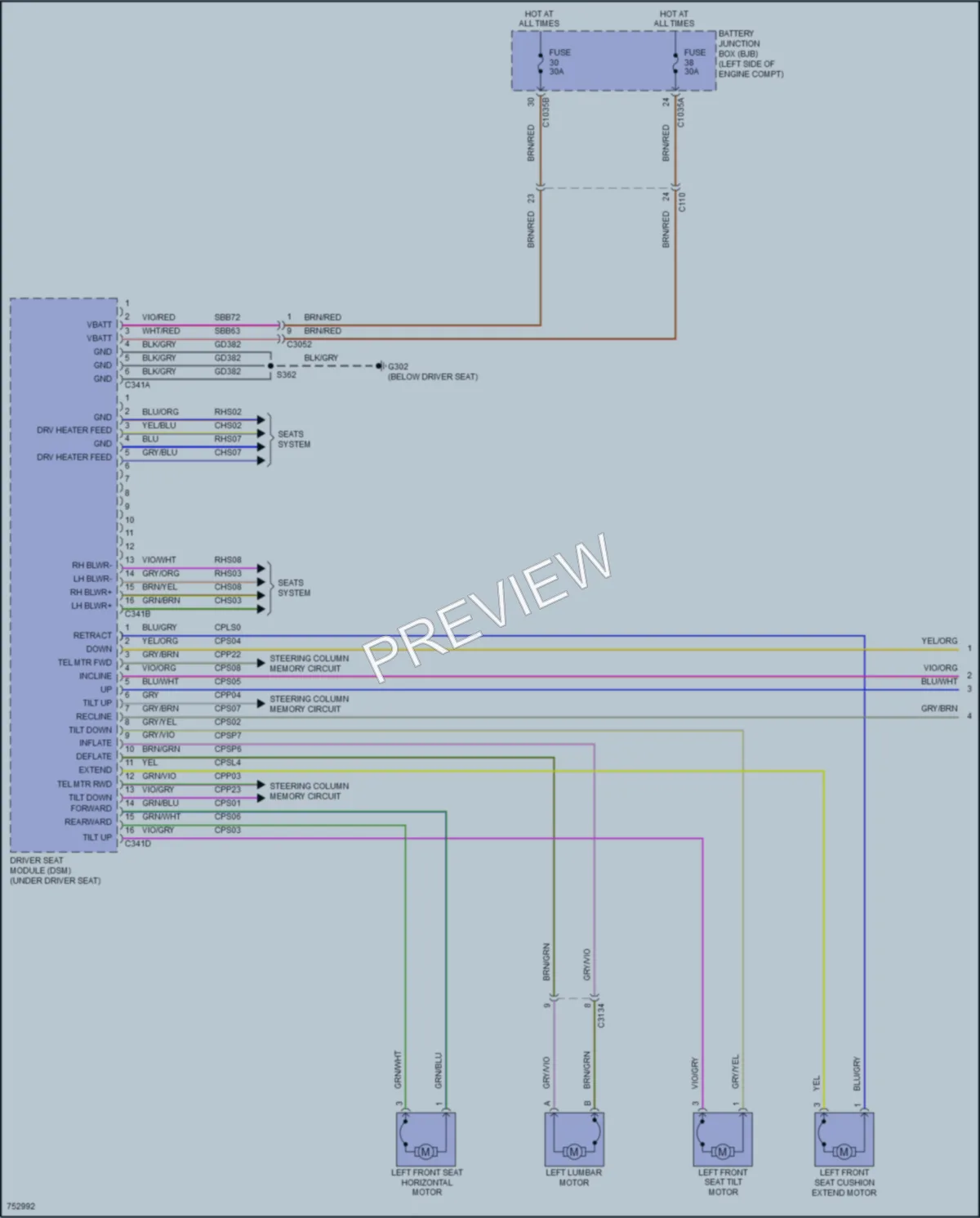 2021 Lincoln CorsairPlugIn Memory Systems wiring diagram preview
