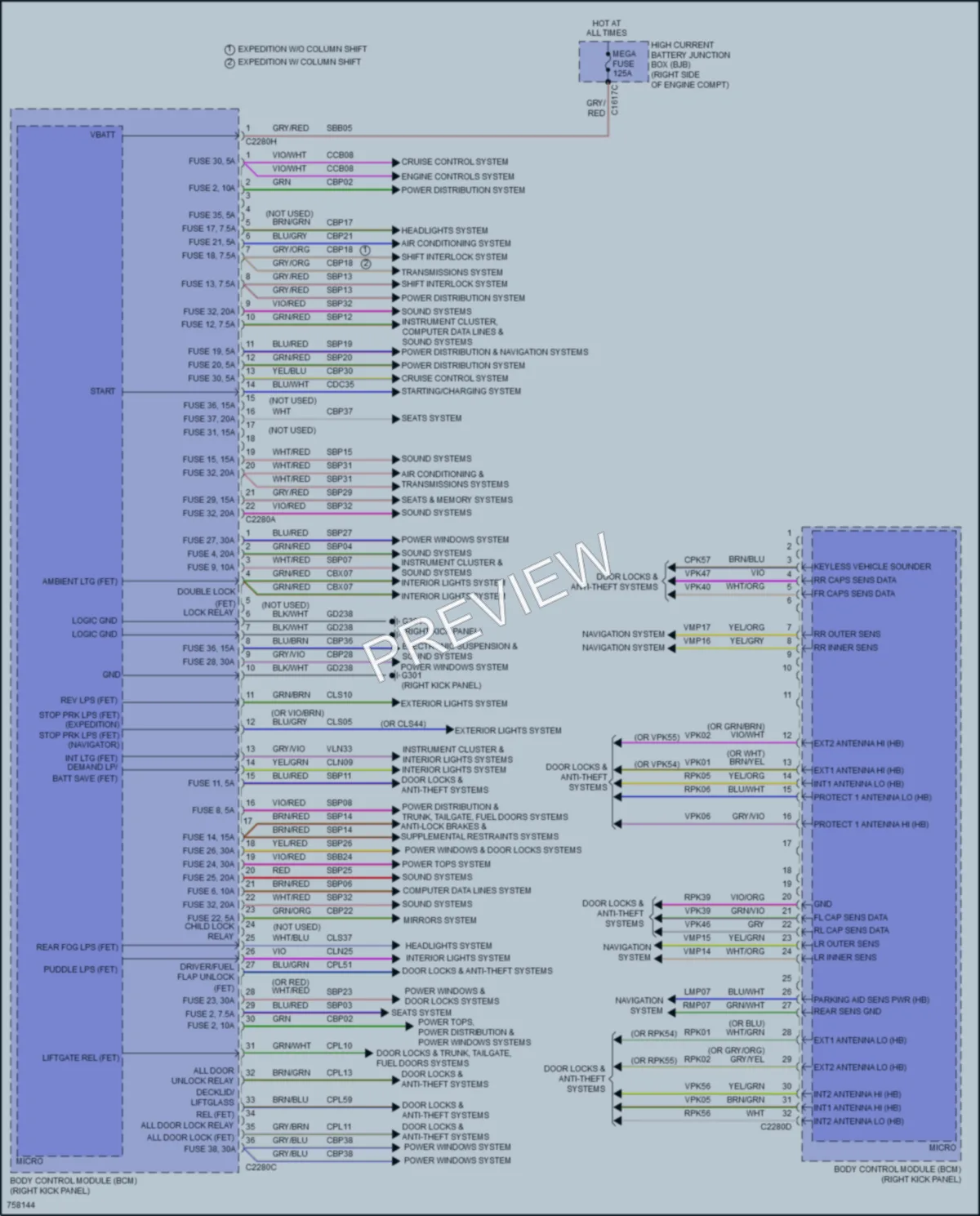 2021 Lincoln NavigatorL Body Control Modules wiring diagram preview